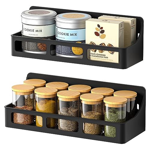 Spice Rack Magnetic Spice Rack for Refrigerator 2 Pack Magnetic Shelf for Spice Jars Strong Magnetic Fridge Organizer Spice Rack Organizer Heavy Duty Seasoning Rack For Kitchen Organization