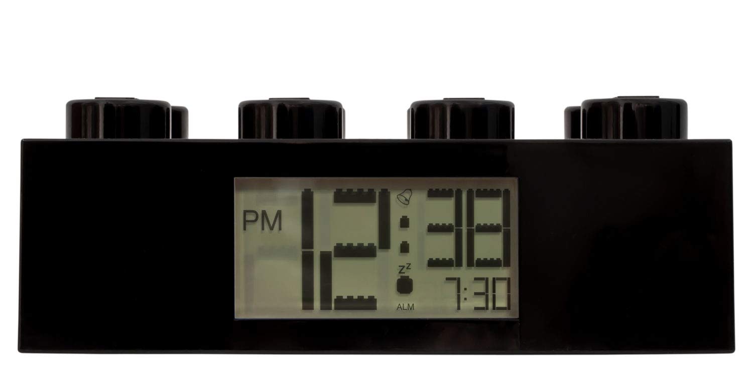 By ClicTime Lego Black Brick Clock, 2.75 inches