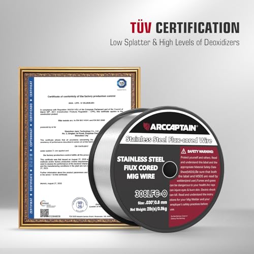 Arccaptain ST-FCW-0.8-2LB Stainless Steel Flux Cored Wire E308Lfc-O .030-Diameter Mig Welding Wire Stainless Steel Wire thumb #2