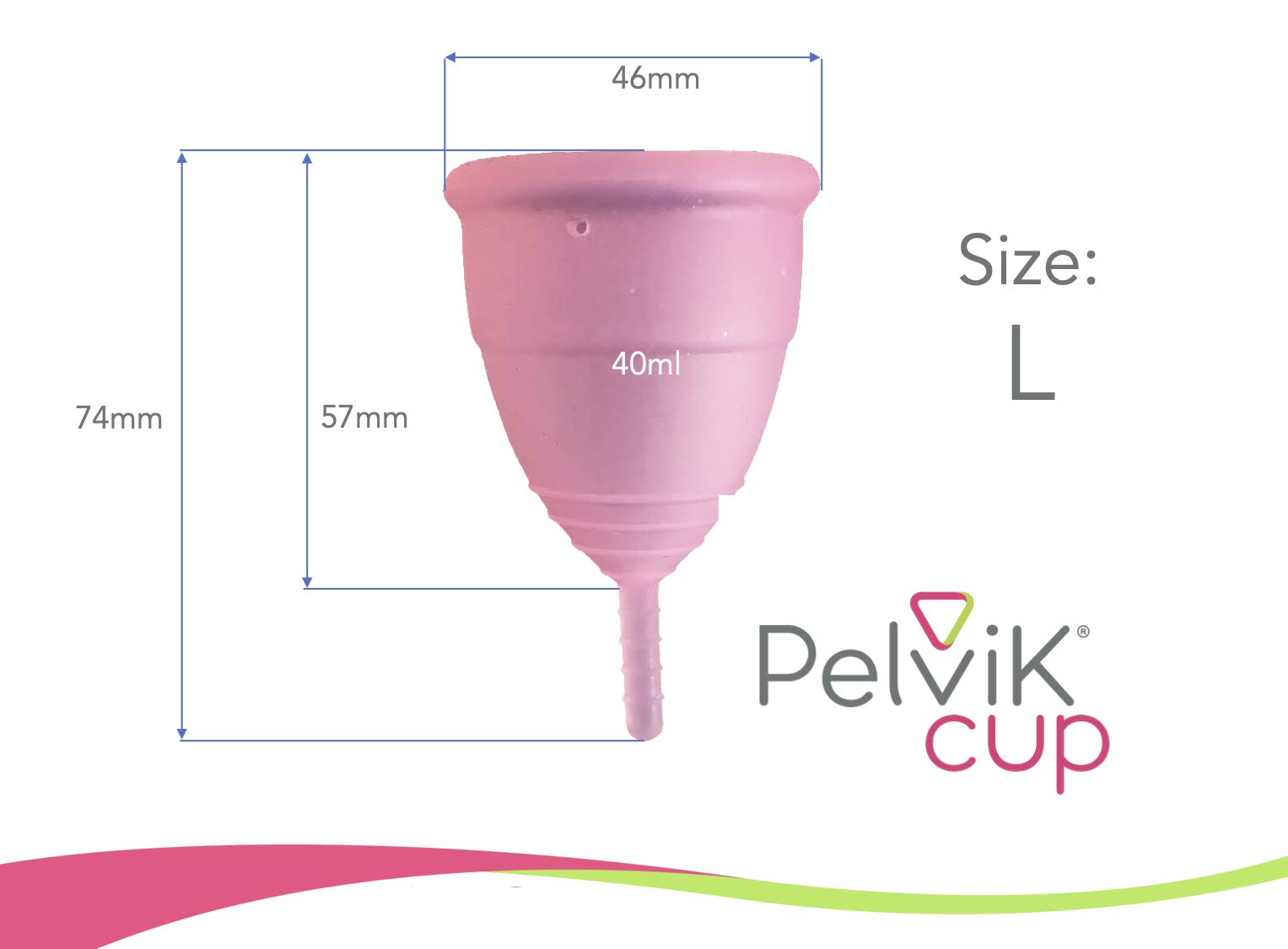 Cup - Coppetta mestruale - Certificata FDA, morbida, rispetta il tuo Pavimento pelvico - scelta da ostetriche e medici (Large)