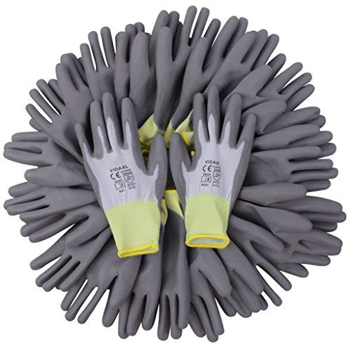 Preisvergleich Produktbild undefined Nishore 24 Paar PU-Arbeitshandschuhe Nylonhandschuhe, nahtlos, Endbearbeitung, Automobil, Werkstatt. 10 / XL hohe Rutsch- und Verschleißfestigkeit