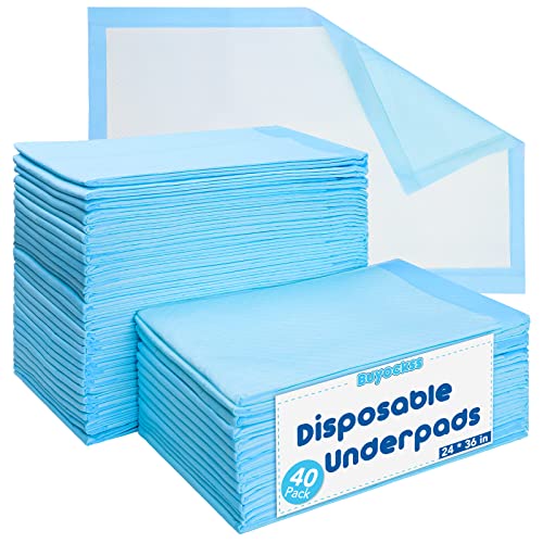 Disposable Underpads Incontinence Bed Pads 24"X36" Disposable Changing Pads Ultra Absorbent Waterproof Incontinence Furniture Protection (24 X 36 Inch 40 Count) #TOP3