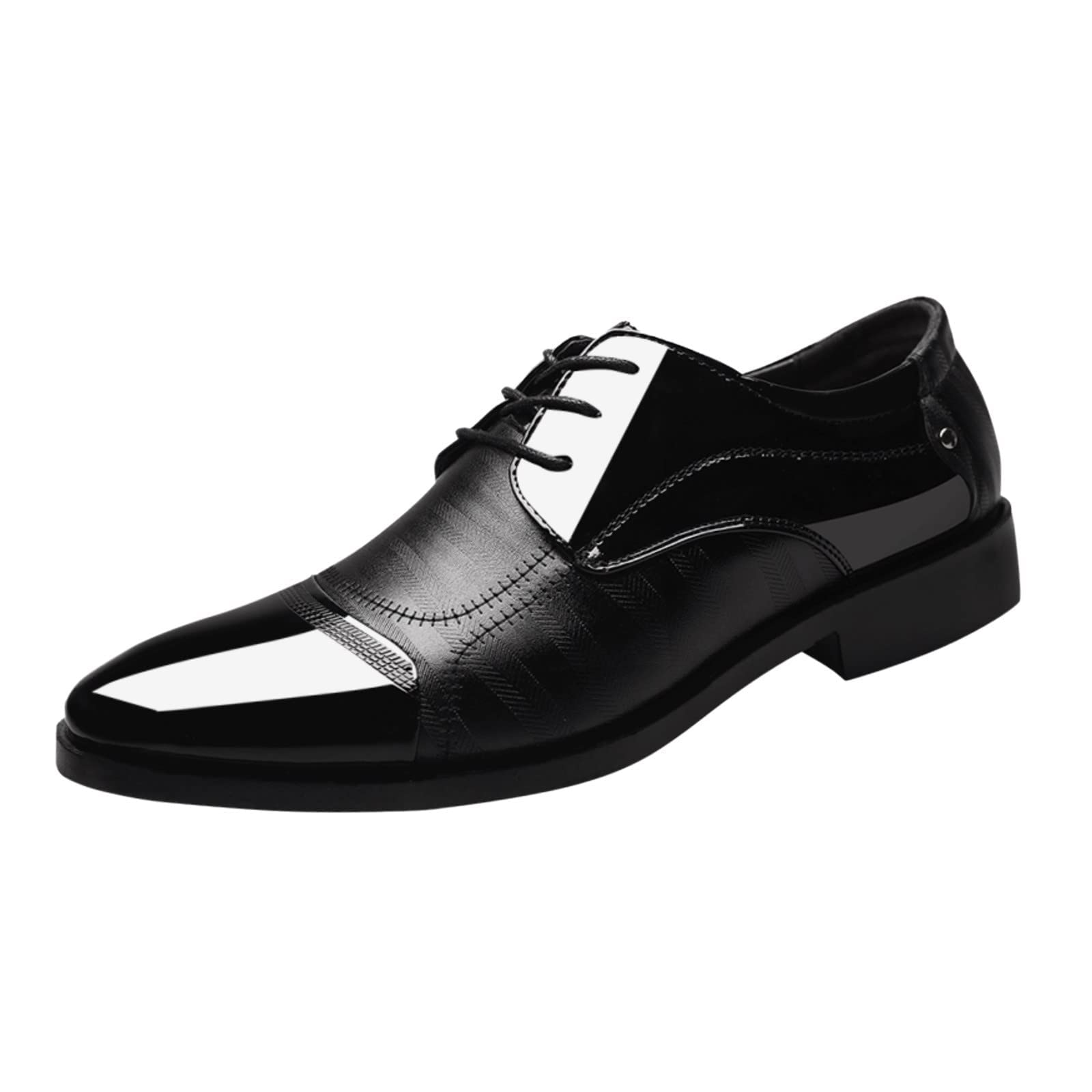 HINDOLA Mens Dress Shoes Classic Oxfords Shoes for Men Formal Business Fashion Lace-Up Wedding Shoes