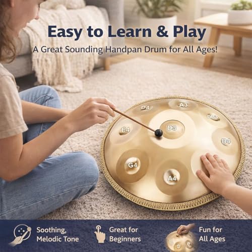 Handpan Instrument 22 Inch D Minor 10 Notas 440Hz Gold miniatura 6