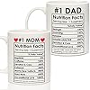 Best Mom Dad Gift Set, Mom and Dad Coffee Mugs, Mothers Fathers Day Mugs Gifts for Dad Mom Parents Birthday Gifts from Daughter Son, Anniversary Present for Parents