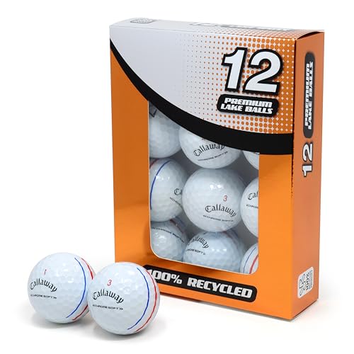 Second Chance Recycled Lake Golf Balls 12 Pack - Grade A for Callaway Chrome Soft White