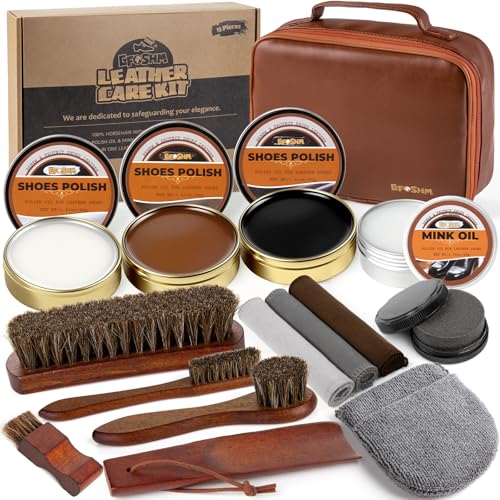 Shoe Shine Kit &ndash; 15-in-1 Leather Care Set