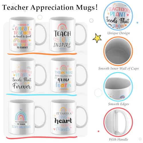 Set de 6 Mugs para Profesores de Cerámica 11 oz Multicolor miniatura 3