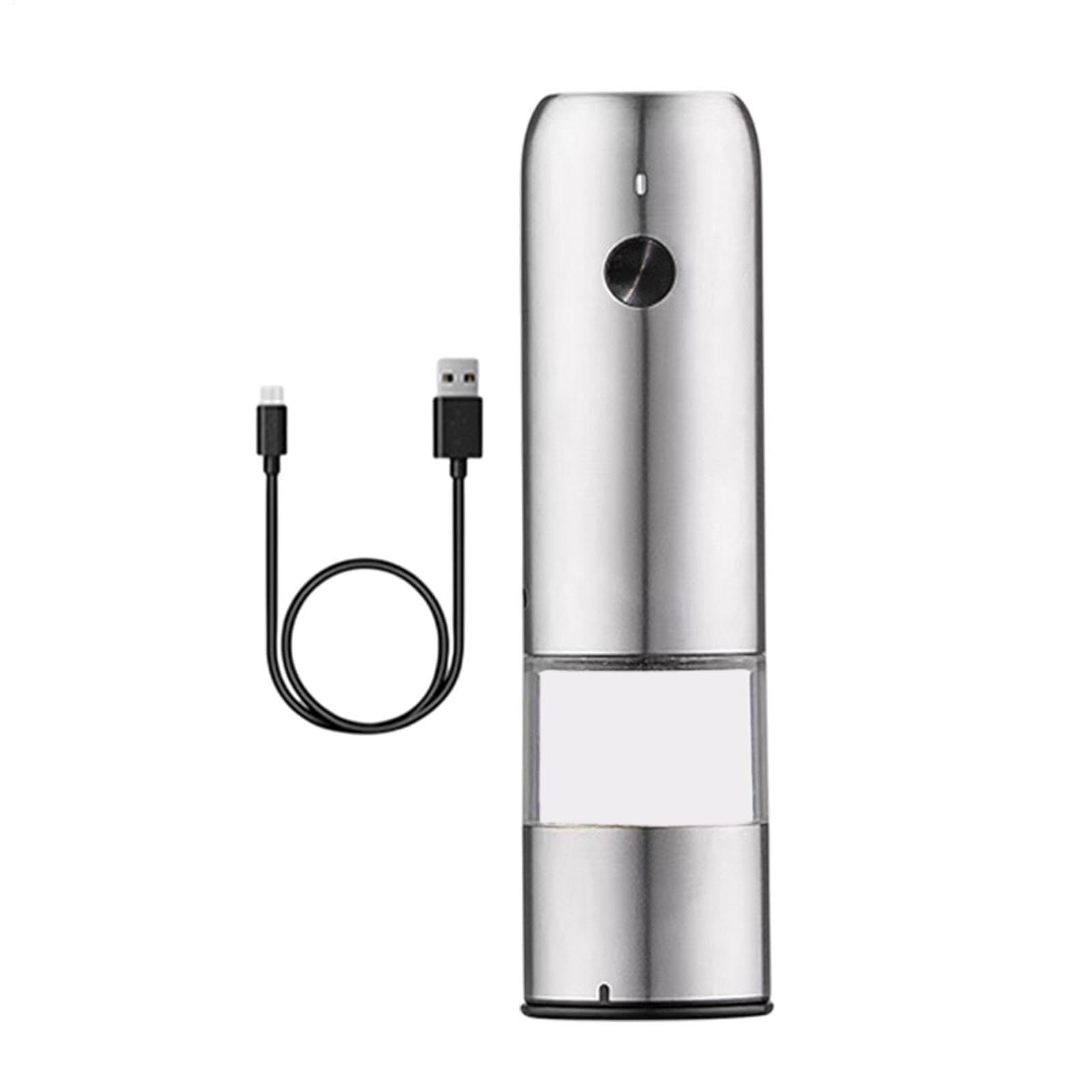 Molinillo de Pimienta Eléctrico Recargable USB, Sal Pimentero Cerámica Ajustable Portátil
