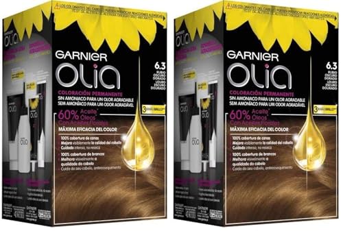 Garnier Olia Coloración Permanente, Rubio Oscuro Dorado 6.3, 1 Unidad (Paquete de 2)