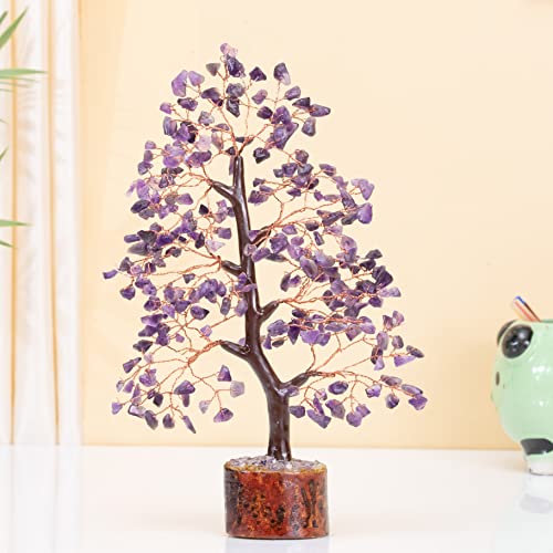 Image of Crocon Amethyst Crystals Tree, Birthday Gifts for Women & Men, 10-12 inch | Purple House Decor for Shelf Healing Crystals, Spiritual Gift Purple Decor, House Warming Gifts New Home, Gift for Mom Sister