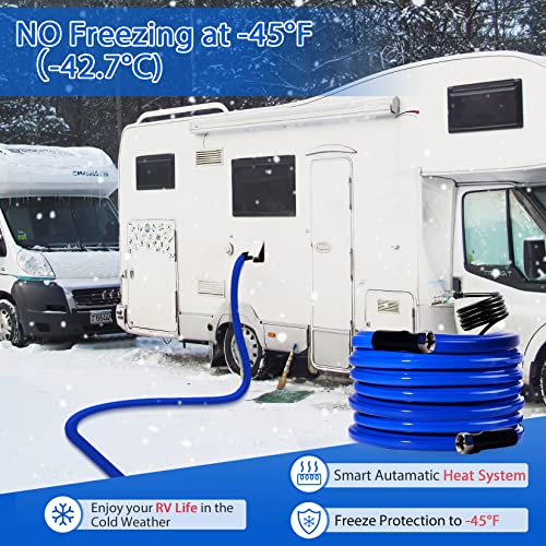 HOHOMETIC 30FT Heated Water Hose for RV,-45 ℉ Antifreeze 4.0 Upgraded Heated Drinking Water...