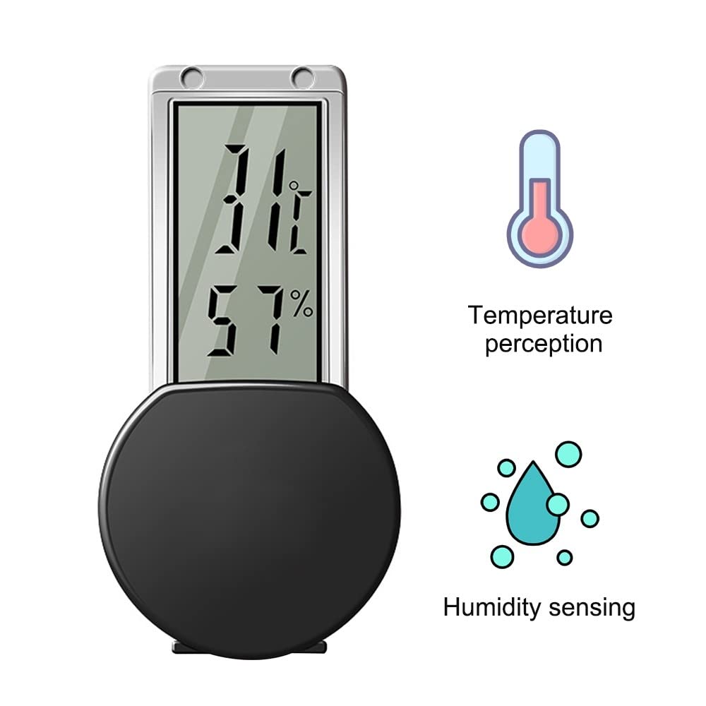 Termometro igrometro per rettili, monitor di temperatura digitale con ventosa, misuratore di umidità di temperatura, alta sensibilità, per serveri di rettili Terrari