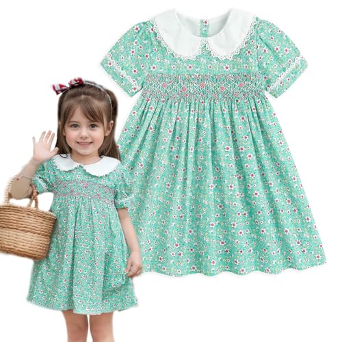 Curipeer Toddler Girl Dress Summer Floral Dresses for Girls Short Sleeve Playwear Sundress