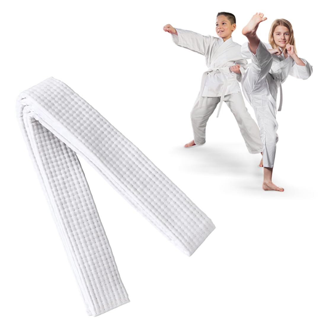 Ceintures de sports de combat Ceinture de judo 180 cm, ceinture de taekwondo, ceinture d'arts martiaux, ceinture de karaté en tissu extra épais pour enfants