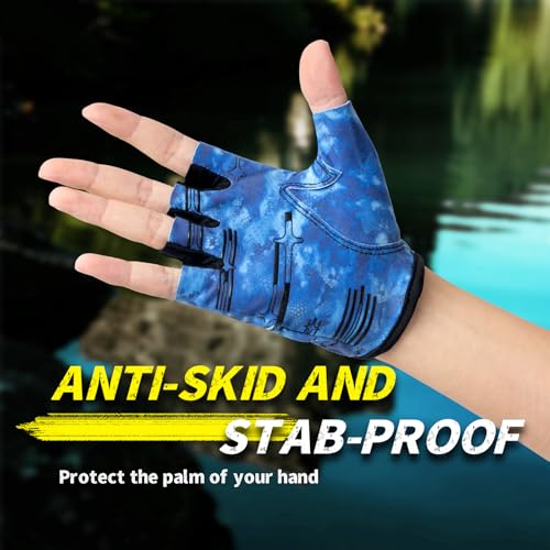 Rioomui Stubby Fingerless Fishing Gloves Men - Lightweight Breathable Anti-Slip Kayak Gloves Women for Kayaking, Sailing,Paddling,Rowing - image 7