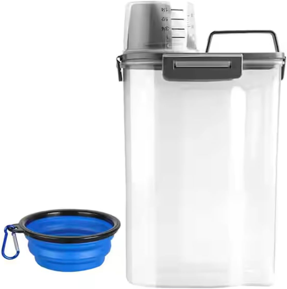 Upgraded Grey Pet Food Storage Container with Airtight Seal and Pour Spout OW25588