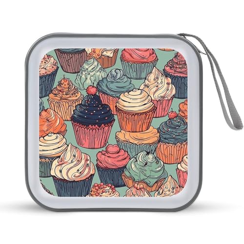 Étui de rangement CD DVD 40 compartiments en plastique rigide au design moderne de gâteau dessiné