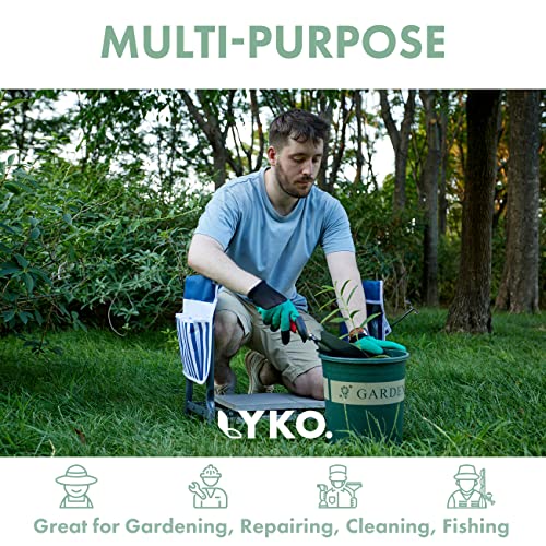 LYKO Upgraded Garden Kneeler and Seat, Foldable Gardening Stool with 2 Bonus Tool Pouches -Comfy EVA Foam Pad Garden Bench to Prevent Knee & Back Pain, Gardening Gifts for Women - Thumbnail 6