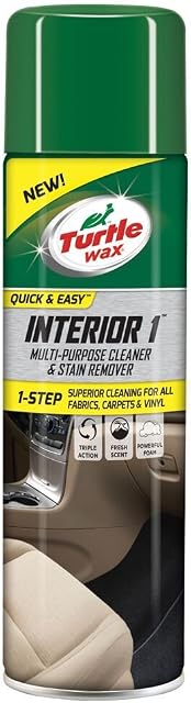 Turtle Wax 52816 Interior 1 Multi Purpose Car Seat Cleaning, Stain & Odor Removal Spray 500ml