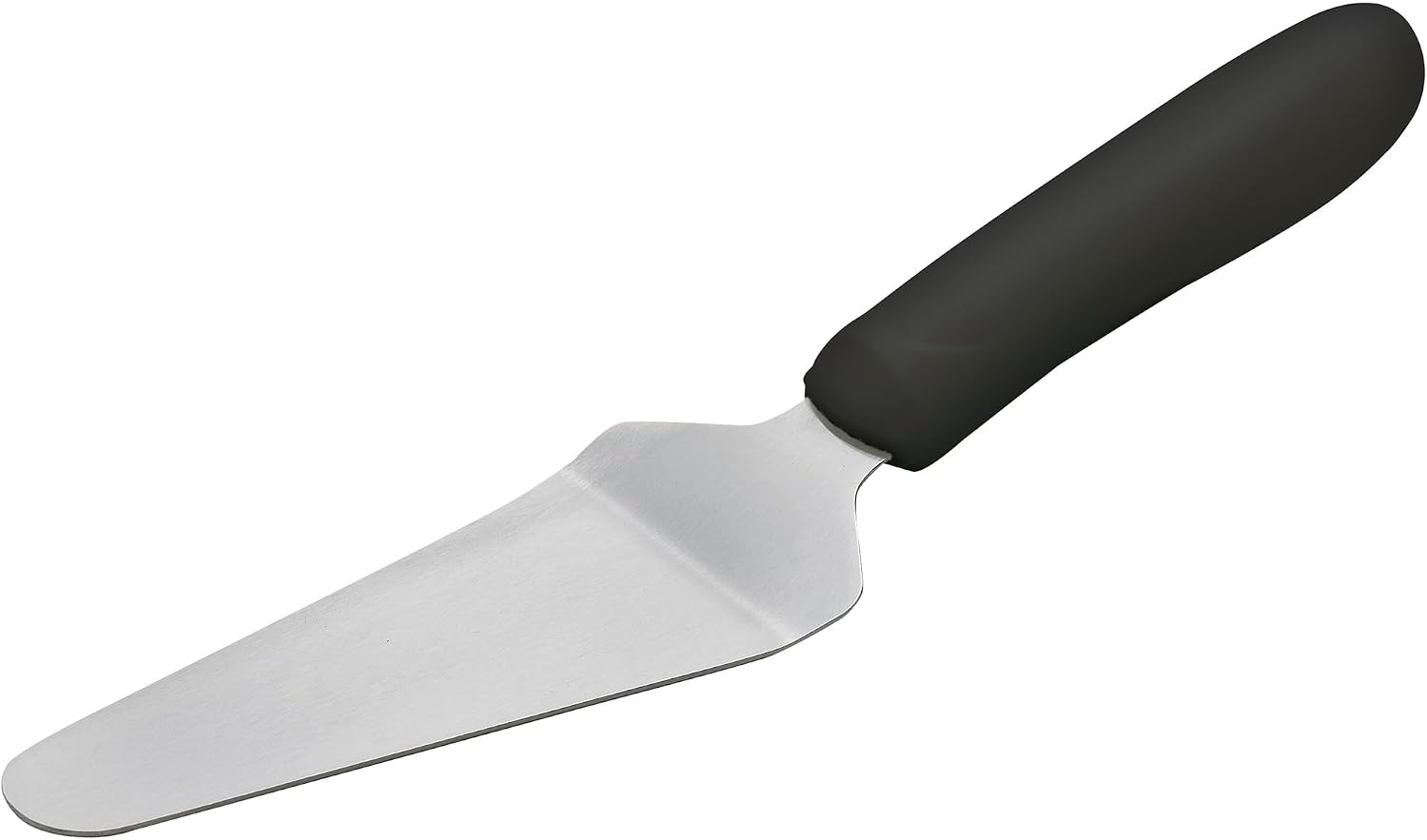 Winco 4 5/8" x 2 3/8" Black Plastic Pie Server with Offset with Handle