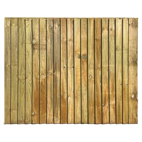 6FT x 3FT Feather Edge Fence Panels Vertical | Pressure Treated Timber Closeboard Fencing | Garden Privacy Screening Panels | Heavy Duty Weather Resistant Outdoor Fence | Set of 1
