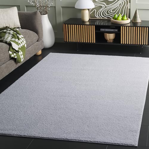 SAFAVIEH Washable Rug Boucle Collection - 5' x 7', Grey, Slip Resistant, Solid Pattern, Ideal for Living Room, Bedroom, Home Office, Dining Space (BCL100F)