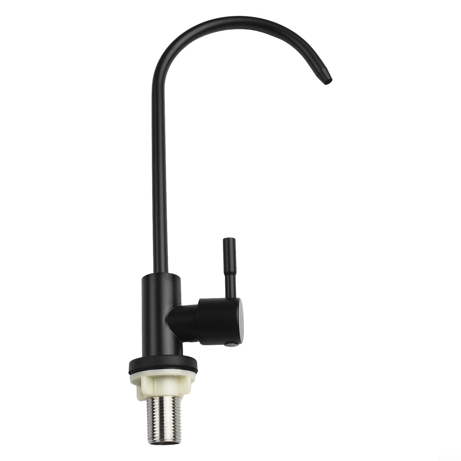 Grifo purificador de agua, filtro de agua potable de ósmosis inversa G1/2 con cuello de cisne (negro)