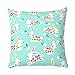 Fundas de cojín de 40 x 40 cm, diseño de conejo, flores cortas, color verde menta, muy suave, para el hogar y el sofá, decoración de dormitorio
