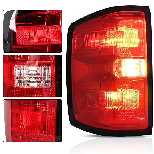 Image of MOCW Left Driver Tail Light Assembly Compatible with 2014-2018 Chevrolet Silverado 1500 2500 HD 3500HD, for GMC Sierra 3500 HD Taillight Brake Lamps Bulb and Harness Included