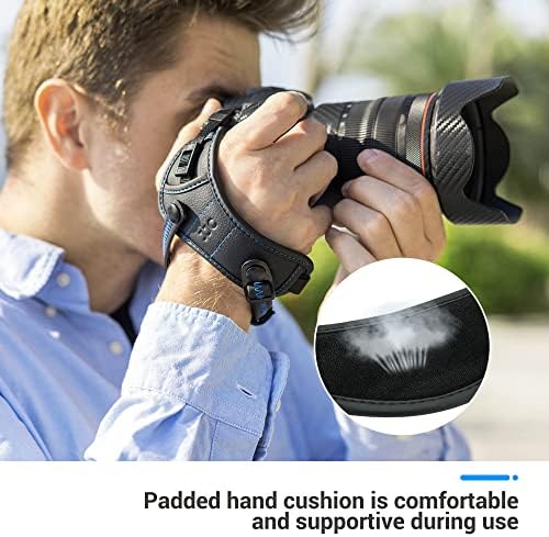 Deluxe Microfiber Camera Hand Strap, Secure Padded
