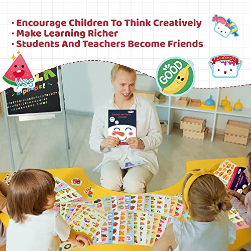 HORIECHALY Scratch and Sniff Stickers for Kid, Smelly Stickers 85 Sheets 17 Scents, 1600+ Scented Design with Cute Food and Fruit Patterns, Positive Reward Tool for Classroom.