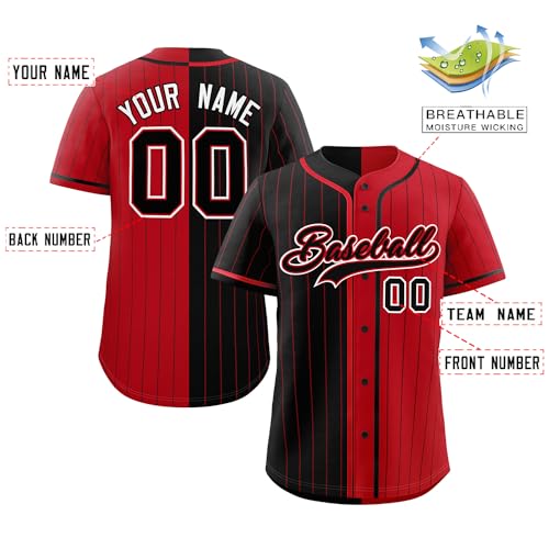 Camiseta de béisbol a rayas personalizada con nombre y número bordado para hombres, mujeres y jóvenes miniatura 2