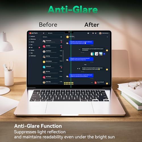 Image of Mamol 2 Pack Anti Blue Light Screen Protector for MacBook Pro 14 Inch (2021-2026, M1, M2, M3, M4, M5), Eye Protection Filter, Anti Glare Screen Film