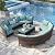 PHI VILLA 12 Pieces Patio Conversation Set Half Moon Wicker Outdoor Furniture Sofa Set Curved Circle Rattan Sofa for Garden, Blue