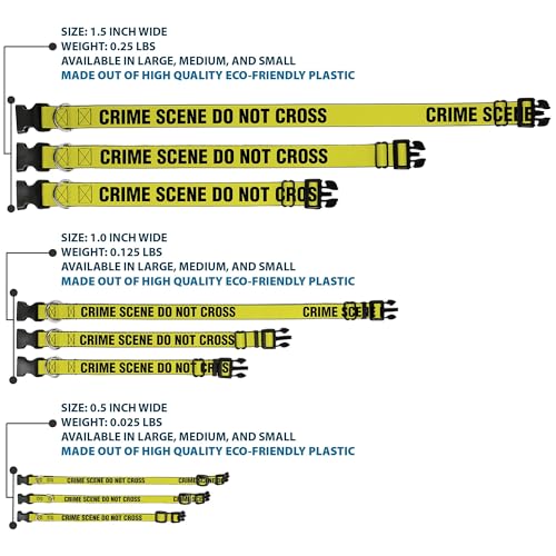 Collar de perro Crime Scene Do Not Cross ajustable de 9 a 15 pulgadas 4