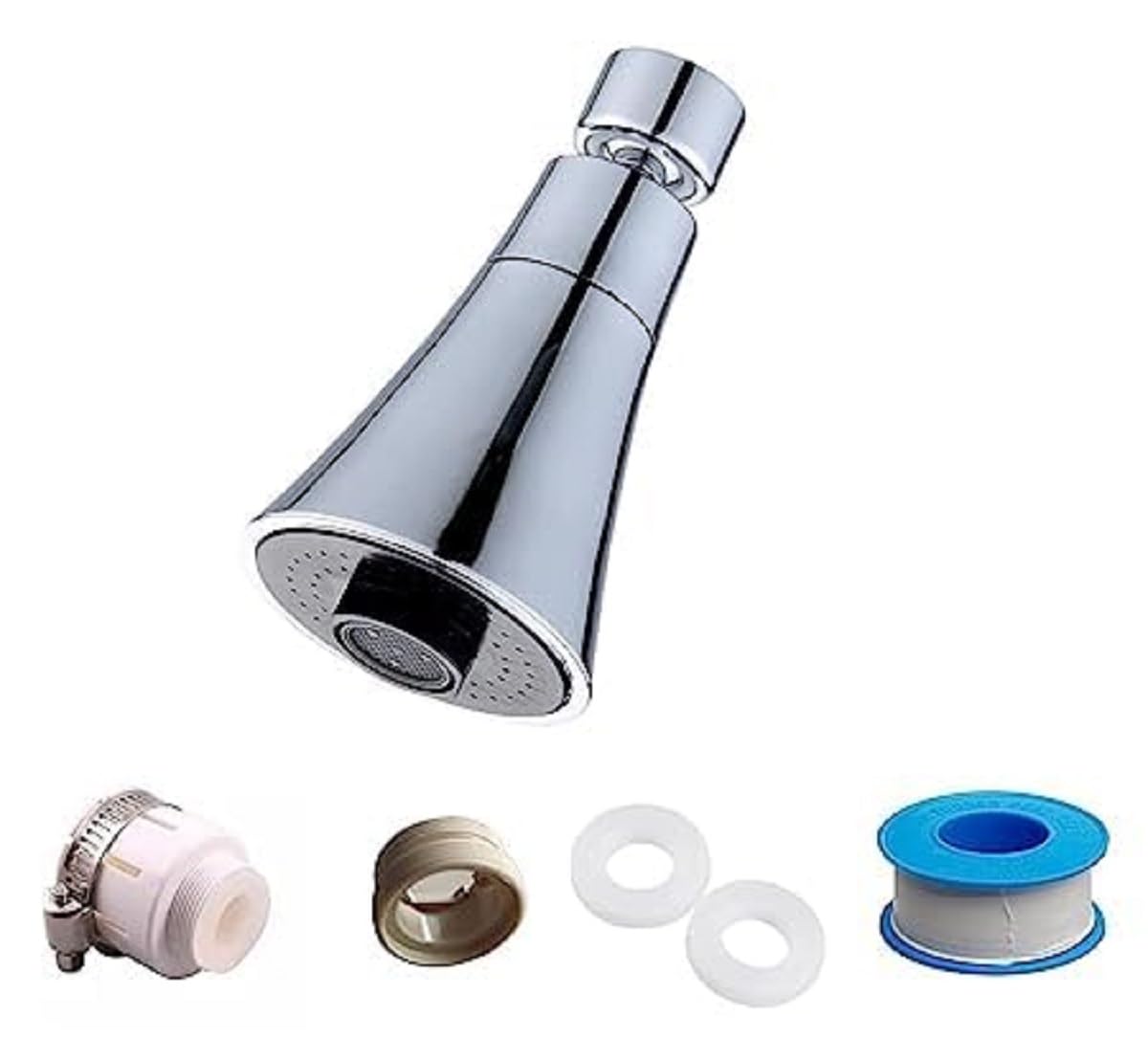 AKRIZA Tap Extender for Kitchen Sink 360 Degree Rotating Extension kitchen Tap Shower Filter Anti Splash Water Saving Faucet Wash basin Kitchen Accessories Items Silver ABS Health Faucet (Short) (B0D263BYZZ) Amazon Price History, Amazon Price Tracker