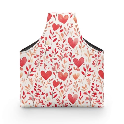 Image of KUIFORTI Floral Knitting Yarn Bag Love Heart Yarn Bags for Crocheting on The Go Crochet Storage for Women Girls at Home Valentines Day Ladies Gifts Size S