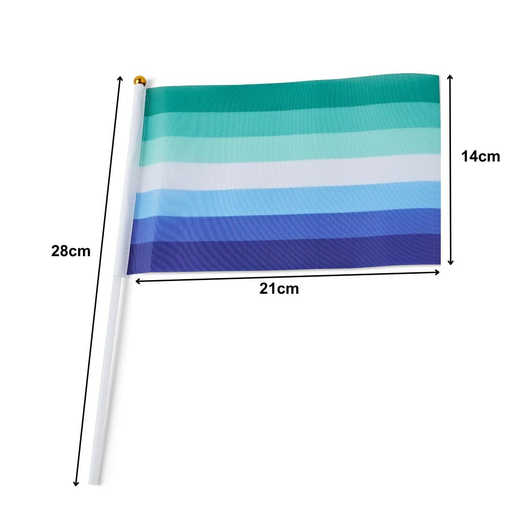 Runesol 12 Pack Hand Held Vincian Pride Flags, 14cm x 21cm, Mini LGBTQ Flags, Small Flags on Sticks - Image 2