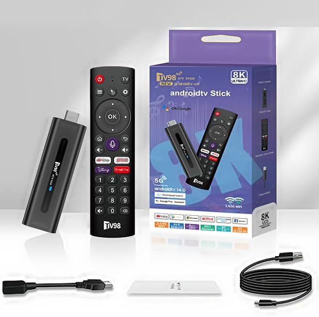 Android 14.0 TV Box Stick Streaming 8K 2GB RAM 16GB ROM
