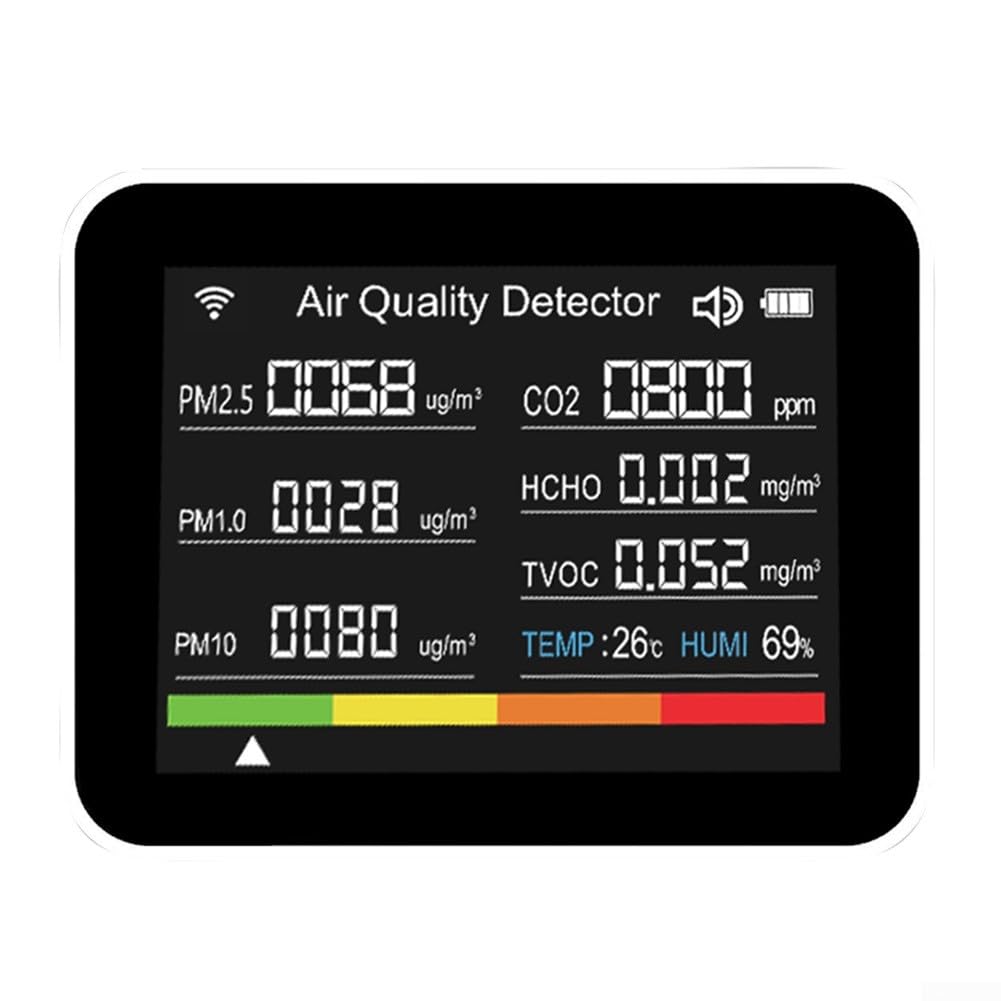 13 en 1 Monitor de calidad del aire Medidor de Medidor de temperatura y humedad TVOC PM2.5