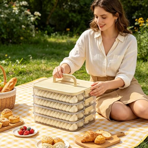 Contenedor de alimentos apilable Generisch de 4 niveles con asa para viaje 3