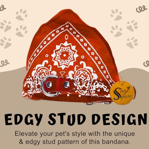 Image of Sage Square Stylish Dog Collar Scarf - Adjustable, Comfortable, Fashionable Accessory for Pets, Soft & Durable Fabric, Dog Breeds, Ideal for Daily Use, Special Occasions (Black)