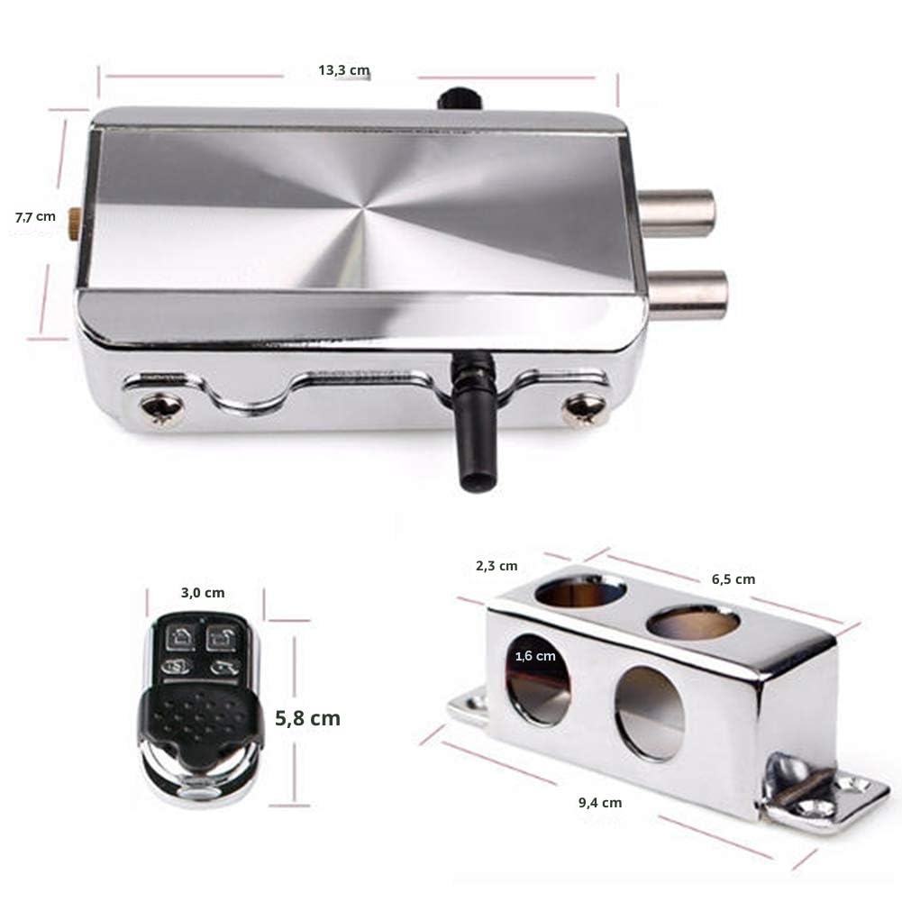 Cerradura electrónica inalámbrica, antirrobo para el hogar, sin llave, sistema de control de acceso con 4 mandos a distancia, para casa/hotel/apartamento (plata)