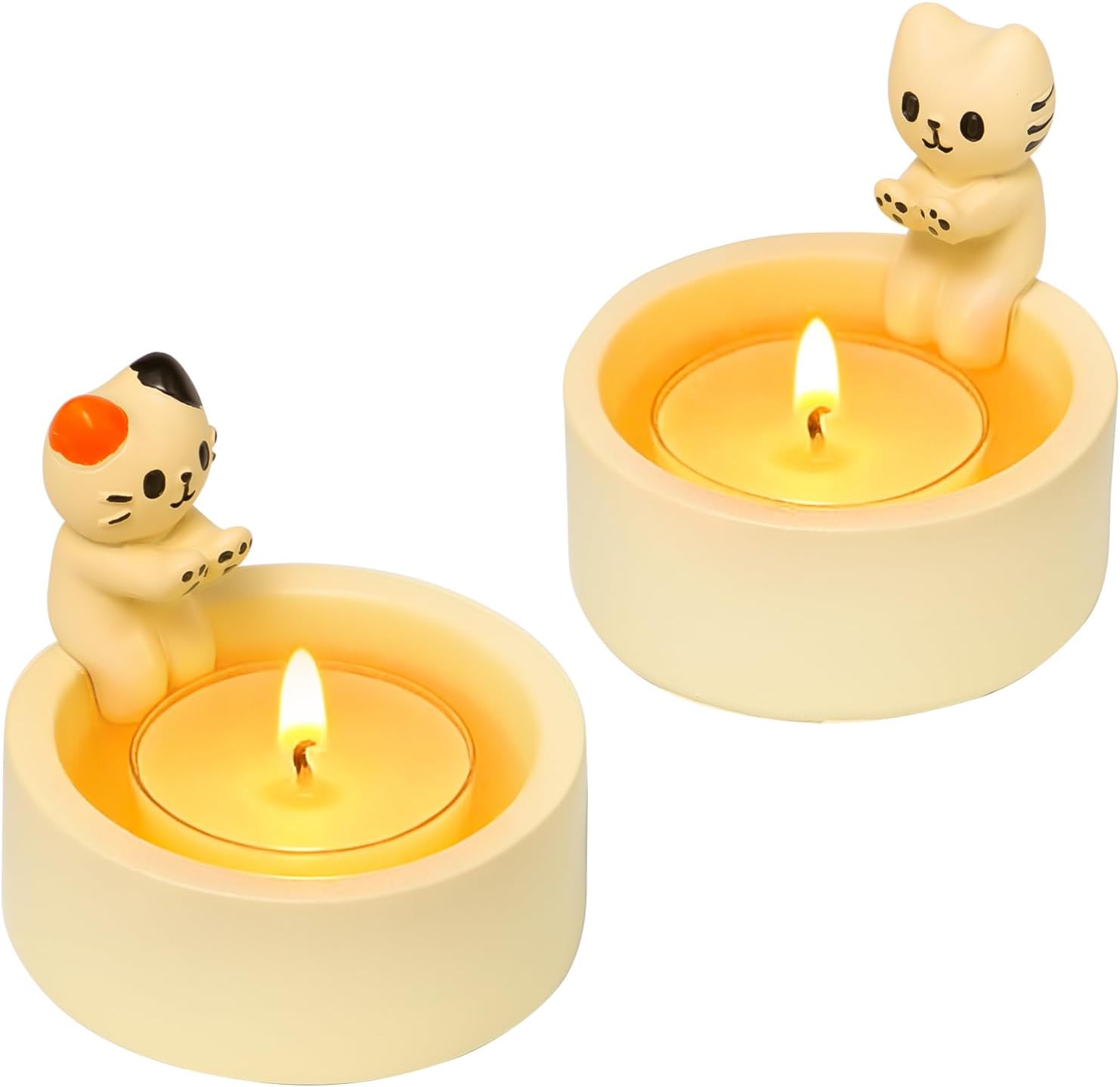 Pack of 2 Cat Candle Holders Cute Cat Candle Holder