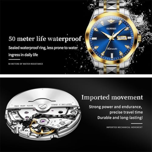 Image of OLEVS Automatic Men Watches Mechanical Luxury Self Winding Wrist Watch Stainless Steel Waterproof Wrist Watches