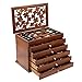 WYKDL Real Wood/joyería de Madera Caja de la Caja Caja de joyería Organizador de la joyería Caja de Madera Vitrina Seis Capas de Alta Capacidad a Cielo Abierto de Talla de Escritorio versátil Caja f