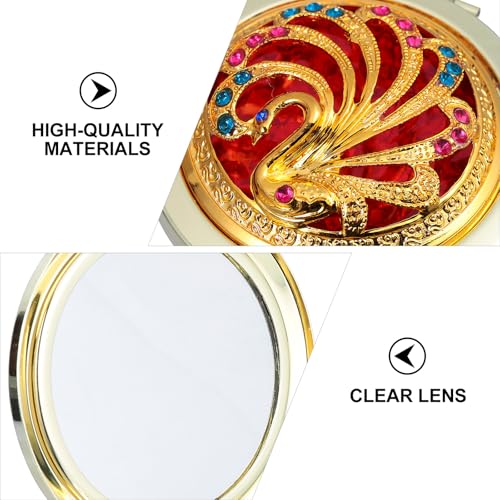 Espejos de Maquillaje Portátiles Doble Cara Plegables Dorados miniatura 7