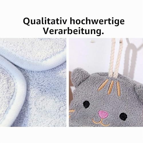 Eyands 4 Stück schöne Tiere Handtuch für Küche Hängeschlaufe weiche Korallen weiche Geschirrtücher Wischtuch für Küche Badezimmer – Ansicht 5