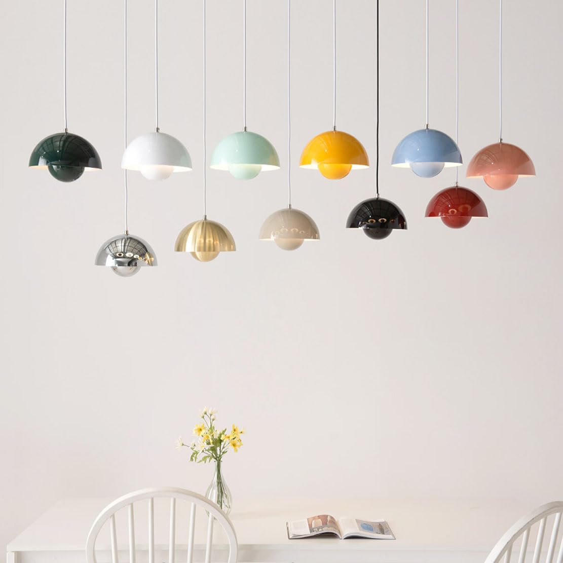 12 W nordycki nowoczesny makaronik lampa wisząca salon sypialnia art deco sufitowa wisząca lampa wyspa kuchenna żyrandol wisiorek oprawy oświetleniowe (23 cm, czerwony 1)